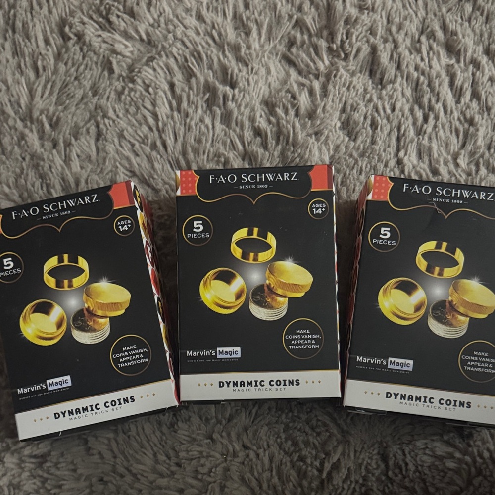 FAO Schwarz Gold and Black Magic Coin Set YOU GET ALL 3 - Picture 1 of 1